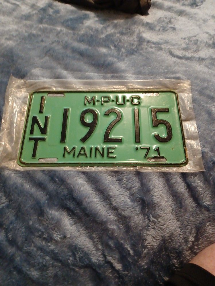 1971 MAINE LICENSE PLATE 