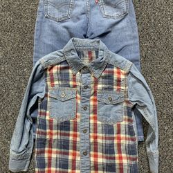 Levi’s boys size 4T plaid shirt and 511 jeans 