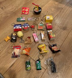 Fun miniature food & snack keychains collection