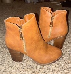 Brown Ankle Heel Boots