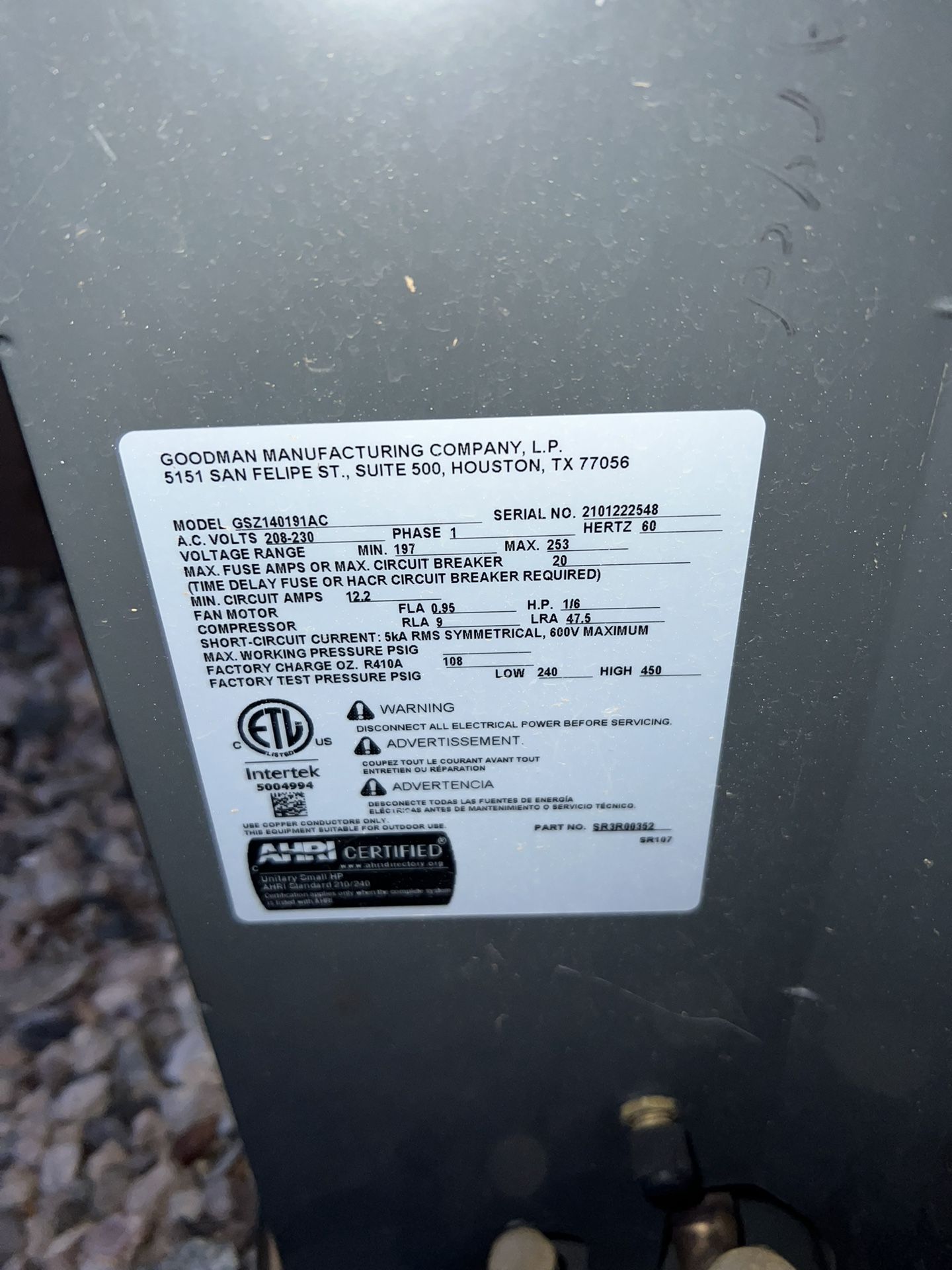 Goodman Condenser 1.5 Ton for Sale in Buckeye, AZ OfferUp