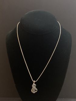 Silver 925 stamped necklace with Marcasite pendant 18” inches