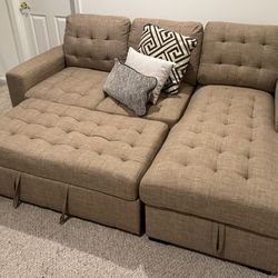 2- Piece Sectional With Storage And Bed