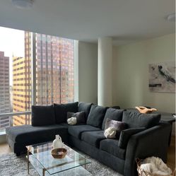 Charcoal Grey sectional couch