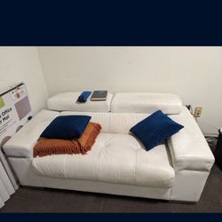 White faux leather Couch