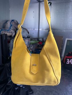 Yellow Suede Shoulder Bag