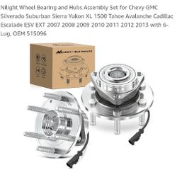 New Pair Of Wheel Bearing and Hubs Assembly Set for Chevy GMC Silverado Suburban Sierra Yukon XL 1500 Tahoe Avalanche Cadillac Escalade ESV EXT 
