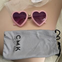 Kids Heart Shaped Sunglasses for Toddler Girls Age 3-10, UV 400 Protection