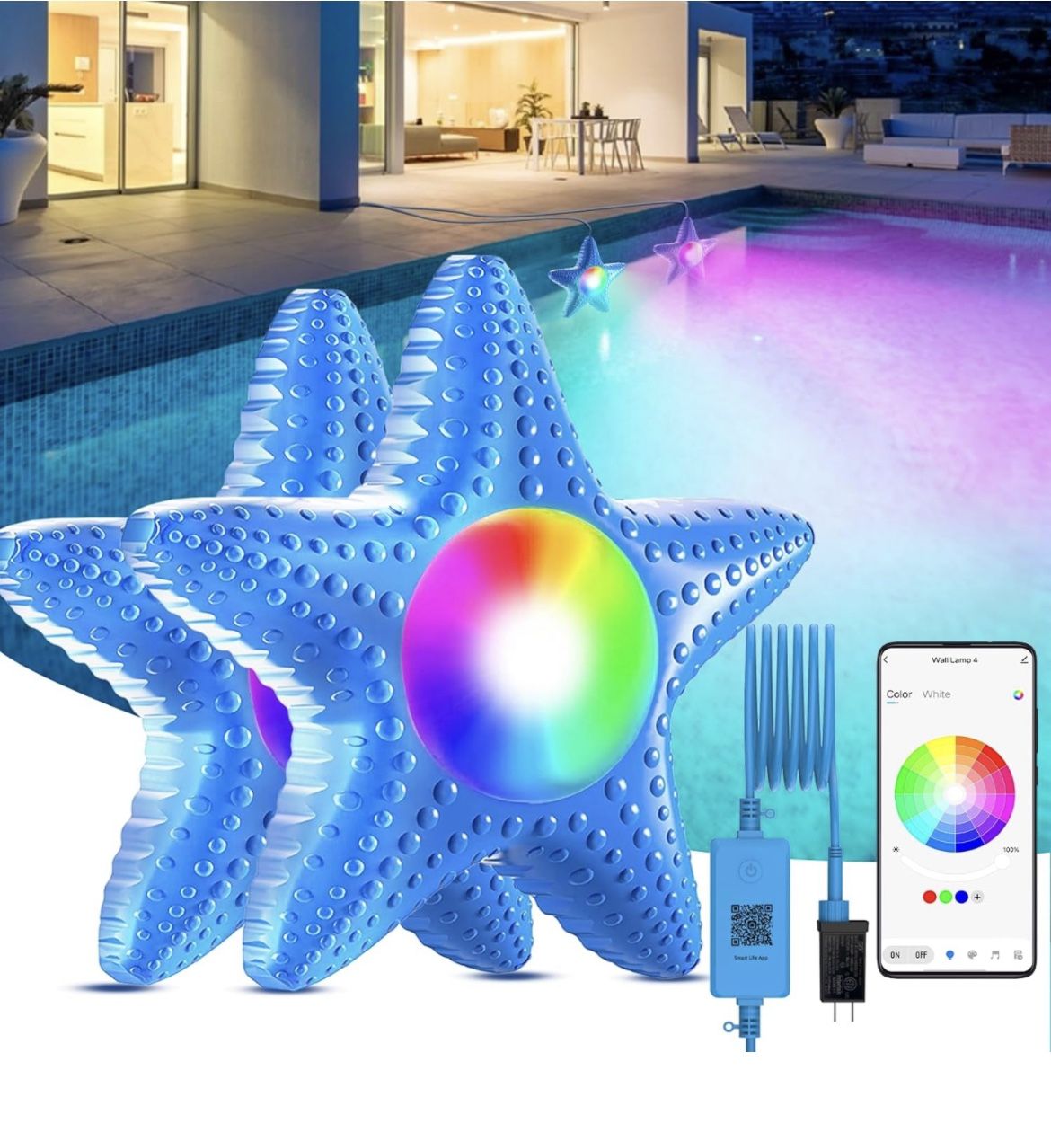 LED Pool Lights with App Control - IP68 Waterproof Submersible Led Lights with Timer