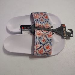 New And 1 Slides. White Orange Blue. Size 9.