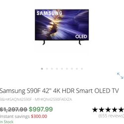 Samsung S90F 42" 4K HDR Smart OLED TV