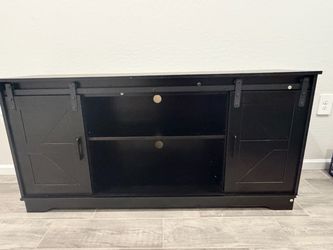 Panana Bar Cabinet With Barn 2 Sliding Doors Buffet Farmhouse Storage Cabinet TV Stand (Black)