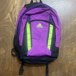 Purple & Lime Green Adidas Backpack