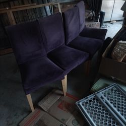 4 Purple Soft Cushion Dining Chairs. Great Shape. 