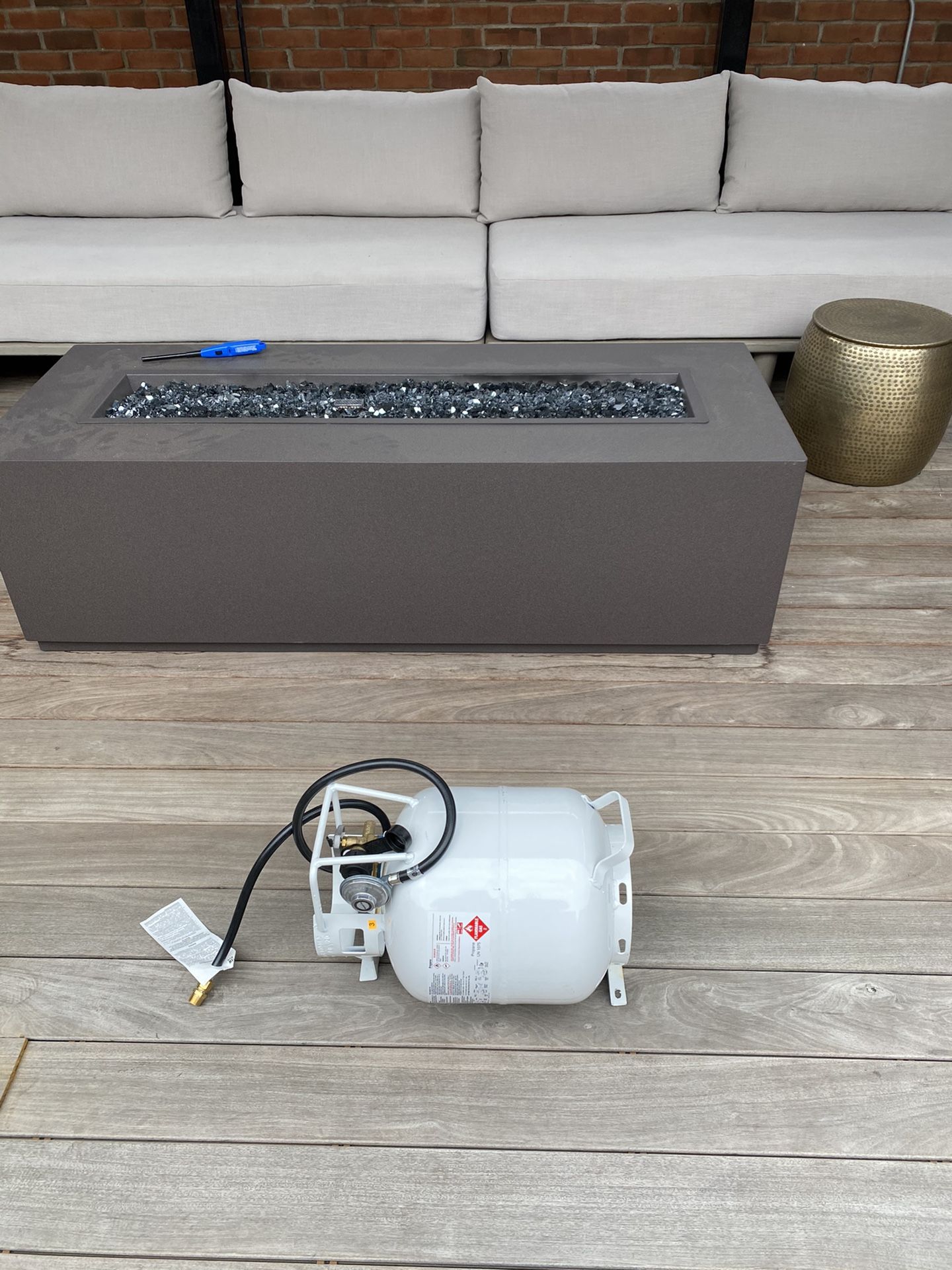 Gas Fire Pit Horizontal Propane Tank