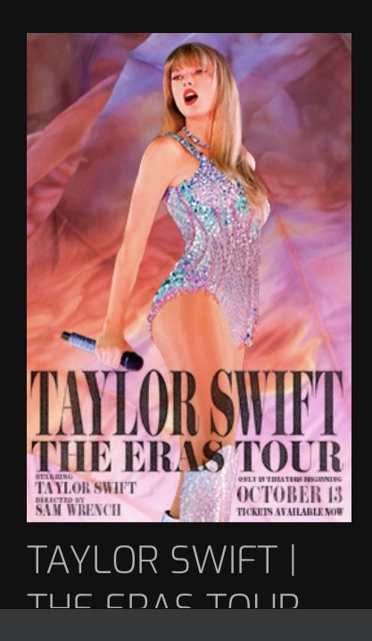 Taylor Swift Eras Tour Movie Tickets, HALF PRICE! Saturday in Fresno