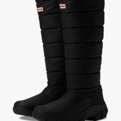 Hunter Intrepid Tall Snow Boots Waterproof Winter Black US 7