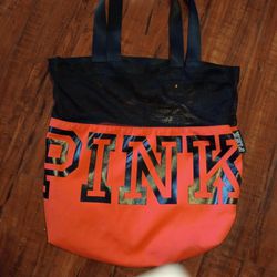 "PINK" Bag With Net Appliqué 