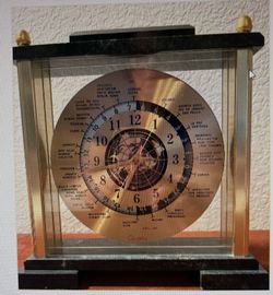 World travel Zulu time 24 Hour GMT global Quartz Mantel Clock