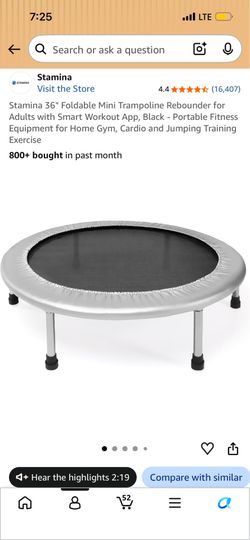 Trampoline rebounder cardio exercise workout equipment