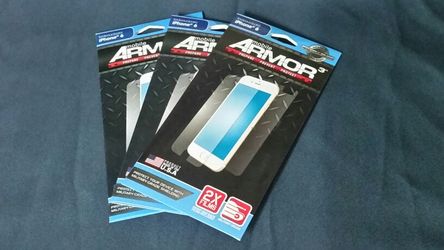 IPhone 6 screen protectors front and back. Mobile Armor 3 brand military grade.