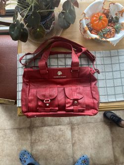 Thinkgeek Handbag of Holding - With Strap Red Dragon scale - RARE 