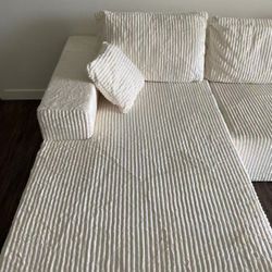 Gray/Beige Left section Sofa / Sleeper – Brand New