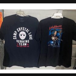 Jason Voorhies And Freddy Kruger Shirts Both Are 2xl Bundle
