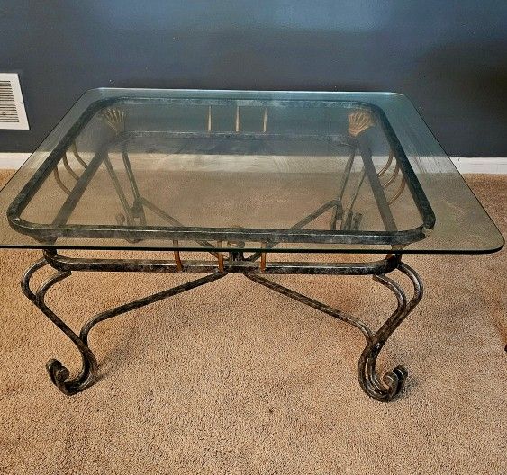 2 glass tables
