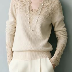 Free People Women Lace Sweater Top Size S (women 4-6)