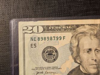 Fancy Serial Number $20 bill, Rare digit, 4 of a kind