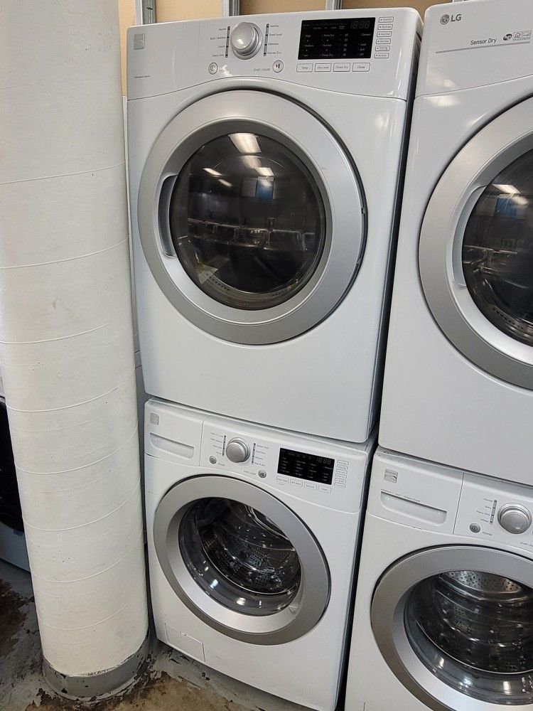 Kenmore Front Loading Washer And Stackable Gas Dryer Set