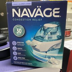 Navage Nasal Care Starter Bundle: Navage Nose Cleaner and 20 SaltPod Capsules, Blue