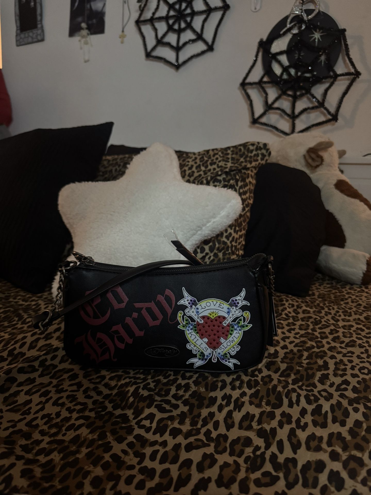 Ed Hardy Black and red shoulder bag New