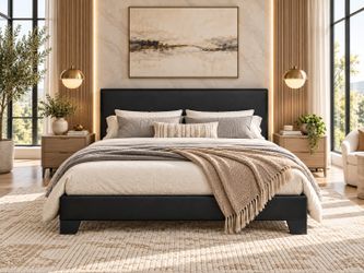 Queen Bed Frame with Headboard,Black
Adjustable Low-Profile Platform Bed, Minimalist Design, Stable Mattress Foundation, Strong Back-Support, No Box S