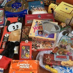 Box Of Vintage Disney Mickey Mouse Merch