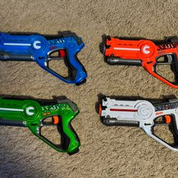 Red, White, Blue and Green Laser Guns