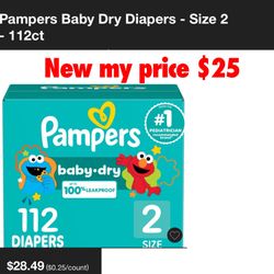 New box pampers size 2 $25 firm  Cash only East Palmdale  off 47th &R8 Address will be provide when ready to come i do not deliver pick up only 