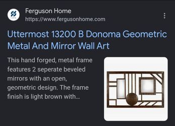 Uttermost Donoma Geometric Metal & Mirror Wall Decor