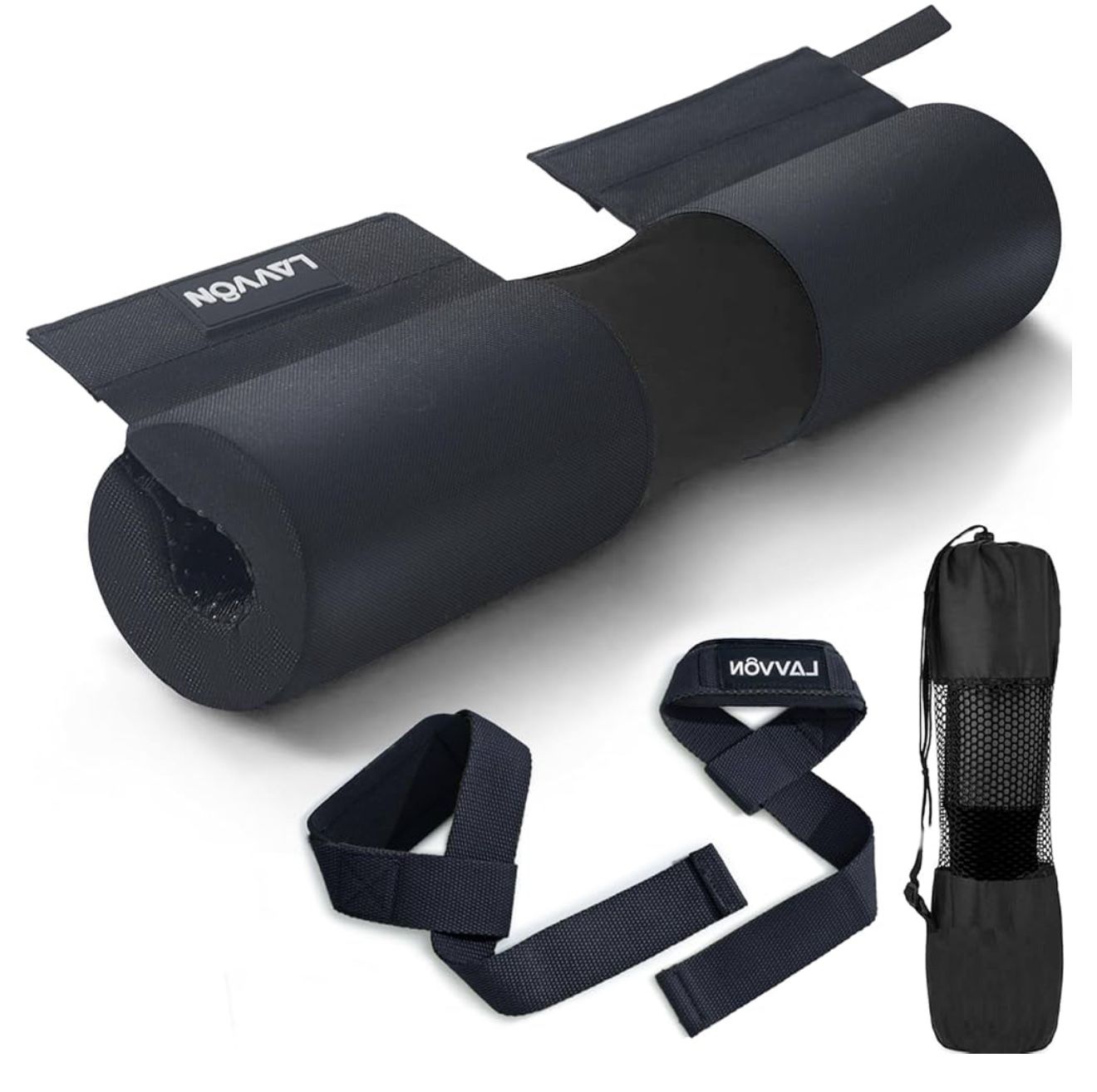 Like New Barbell Squat Pad Set- Nylon Padding AntiSlip- Thick Foam Barbell Pad for Squats Cushion,Lunges&Bar Padding for Hip Thrusts -Standard Olympic