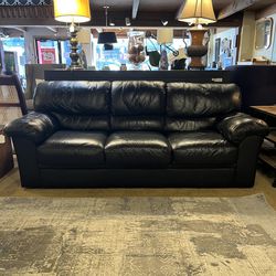 Black Lounge Faux Leather Sofa