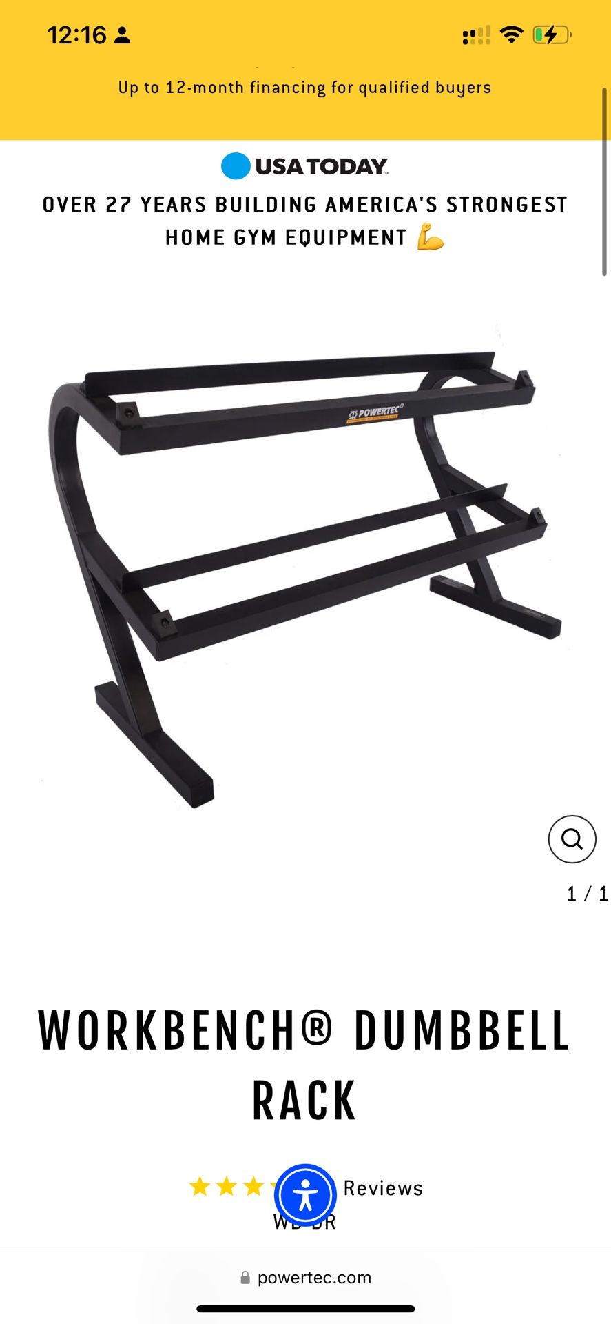 POWER WORKBENCH® DUMBBELL RACK