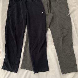 Nike Men’s Size M Thick Fleece Sweat Pants Gray / Dark Blue