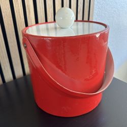 Mid Century Modern Red Ice. Bucket 
