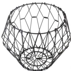 Jion Ware Flexible Black Wire Basket Transforming For Fruit Bread or Decorative Items
