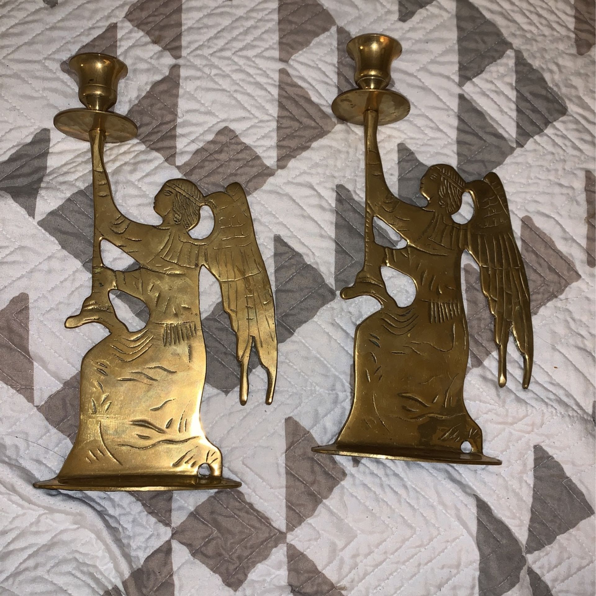 Brass Angel Candle Sticks 
