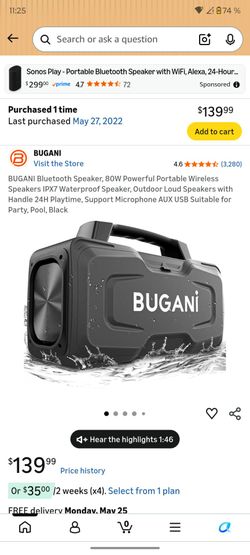Bugani m118 Bluetooth speaker