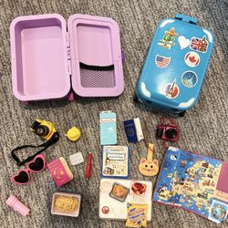 Our Generation Travel Passport Suitcase Airplane Food Accessories For 18" Doll
