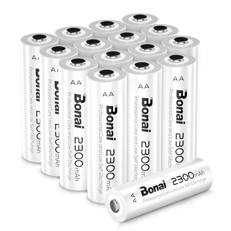 Bonai aa rechargeable batteries 1 2v ni mh high capacity 16 pack high