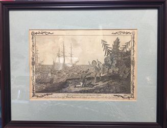 Dampier. Moskito Men, left by William Dampier. Original engraving c1790